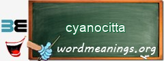 WordMeaning blackboard for cyanocitta